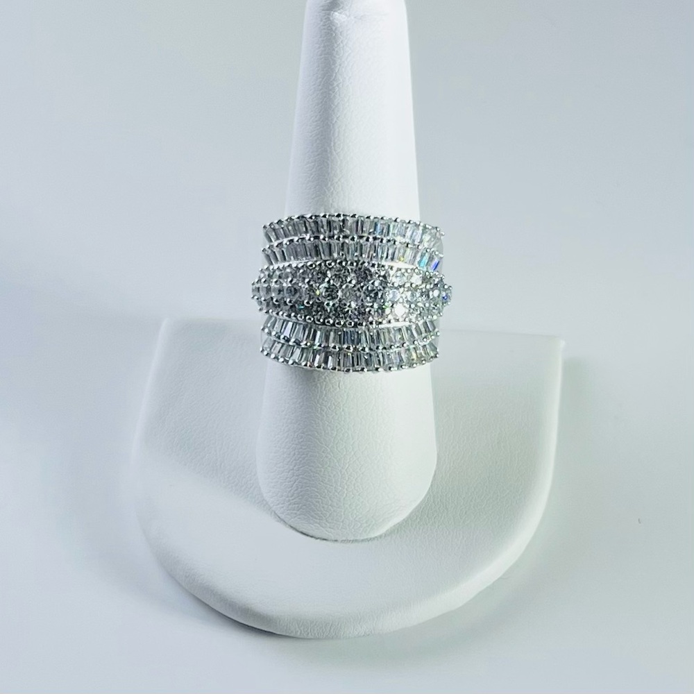 Giani Bernini Cubic Zirconia Multi Row Princess, Baguette & Pave Ring Size 9